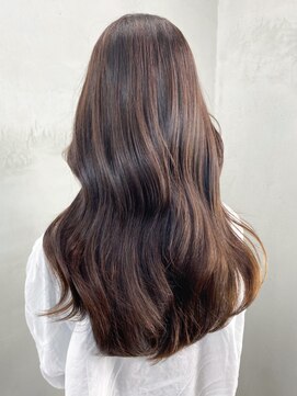 アイティーバイアルバム 八王子店(IT by ALBUM) ブラウンロング_外ハネボブセクションカラー_ba385161