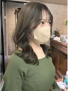 ビートス(BEAT S) 【BEAT S】オリーブベージュ/ブリーチ/顔まわりカット/矢場町