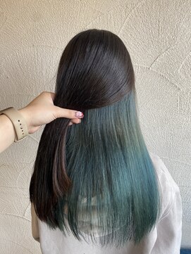 アッシュタカサキ(ash takasaki) インナーカラー　ターコイズ/ブルー 高崎/前橋