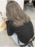 グレージュベージュカラーハイライトダブルカラーケアブリーチ