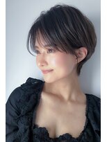 フラミューム 恵比寿(flammeum)&nbsp;大人可愛い20代30代40代黒髪前下がりショートボブ丸みショート