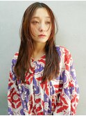 縮毛矯正/センターパート/ベージュ/髪質改善/TOKIO/20代/30代
