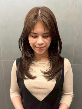 ジエクトカナウ 大阪梅田店(The Ect canow) 【顔周り似合わせ】姫カットレイヤー/小顔ヘア/くすみベージュ