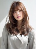 ★グレージュデザインカラーハッシュカットツートンカラーボブ