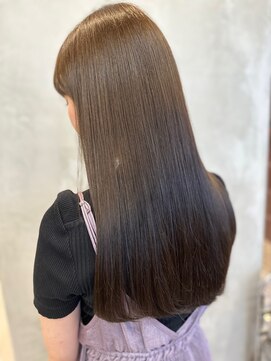 エリマバイフィフス 調布(elima by fifth) 調布ストレートパーマミディアムレイヤーカットオリーブブラウン