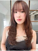 韓国冬レイヤーロング◎暖色カラー愛され小顔ヘア