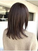 大人ガーリー/ダークアッシュ/似合わせカット/ミディアムレイヤ