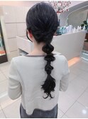編みおろしヘア×お呼ばれヘアセット｜結婚式｜ロングアレンジ