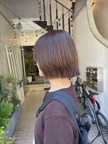ヘアプレイスソル (HAIR PLACE SoL)&nbsp;ブリーチなしダブルカラー/ブラウンベージュ/ショートボブ