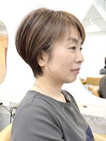 ファチュール(fAture.)&nbsp;40代50代60代アシメバング絶壁解消ショート白髪ぼかしグレージュ