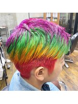 ガルボ ヘアー(garbo hair)&nbsp;【成人式】トロピカルカラー×刈上げショートスタイル♪