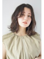 パール(PearL)&nbsp;【PearL】揺らぎミディパーマ/ベージュブラウンカラー/大人ボブ