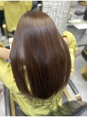 大人可愛い透明感立体感グレージュ×エアストレート