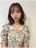 20代30代大人かわいい艶感グレージュインナーハイライトボブ