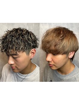 ハイライト・メッシュ・ハイトーン・ブリーチを使ったデザイン性のあるメンズカラーなら《FREE》にお任せ！