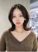 ロング顔周りレイヤー前髪カット韓国ヘア美髪_ba553631