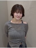 動きのある甘めボブ