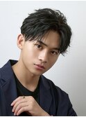 フェザーパーマセンターパートニュアンスパーマ韓国マッシュ黒髪