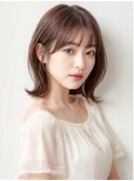 ミディアムレイヤー 艶カラー 顔まわり 髪質改善 博多美容室