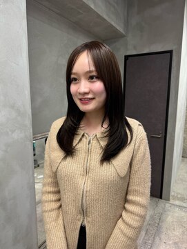 エント(ent) くすみベージュ/レイヤーカット