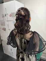 コアブラン 原宿 明治神宮前(CORE blanc) ハーフアップ/ウエーブ巻き/結婚式ヘアセット/ヘアセット/表参道