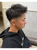 メンズフェードショート刈り上げセンターパート