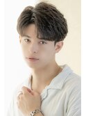 韓国マッシュフェザーパーマダウンパーマmens毛流れ前髪あげ東京