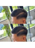 スキンフェードカット刈り上げパートスタイルツイストスパイラル