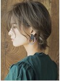 マニッシュショート　ネイビーカラー　ブリーチオンカラー