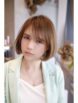 エムスラッシュ みなとみらい馬車道店(M SLASH) M.SLASH馬車道/透明感/ボブ/シースルーミント