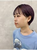 紫デザインカラー×ショート