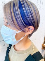 レボルトヘアー 松戸店(R-EVOLUT hair)&nbsp;ブリーチハンサムショート『ペールブルー』