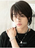 斜めバングポイント！無造作セクシー黒髪ボブウルフC上尾