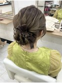 【お呼ばれ】まとめ髪シニヨンヘア ベロアリボン