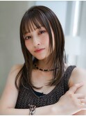 【GEEKS渋谷】顔周りレイヤー/前髪あり/夏カラー/20代30代/小顔