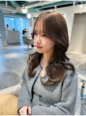 低めレイヤー／韓国くびれヘア／オリーブベージュ【自由が丘】