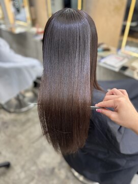 ロンド 表参道店(Lond) ブリーチなしチェリーブラウン髪質改善縮毛矯正酸性ストレート