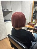 ピンクアッシュミニボブ×20代30代可愛い