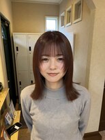 メルク(merc)&nbsp;セミロング/切りっぱなし/レイヤー/ピンクベージュ/宇都宮