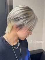 ベレーザ 渋谷(BELEZA)&nbsp;17995ホワイトアッシュインナーカラーウルフミディアムレイヤー