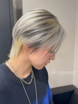 ベレーザ 渋谷(BELEZA) 17995ホワイトアッシュインナーカラーウルフミディアムレイヤー