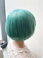 stair : case ginza7【ステアケース】&nbsp;小顔丸みショートボブ×ハイトーン  ミントグリーン