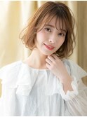 ミルクティーブロンドエンドカラーゆるふわボブ20代30代X浦和