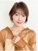 ★ナチュラルショート小顔縮毛矯正レイヤーカットミルクブラウン