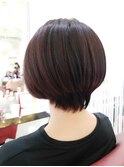 大人可愛い30代40代に好評☆くびれボブ☆暗髪☆カーキベージュ