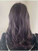 小顔レイヤーロング髪質改善ラベンダーグレージュピンクベージュ