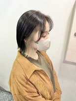 キャンバス バイ ネオリーブ 横浜西口(Canvas by neo.)&nbsp;切りっぱなしボブ　外ハネボブ　インナーカラー　ベージュ