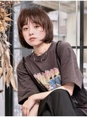 ショートレイヤー/ウルフショート/マッシュボブ/暗髪/元町