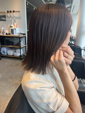 ヘアーエスクールシーユー 枚方T-SITE店(hair S.COEUR×Cu) 肩ボブ/まろやかベージュ/枚方美容師室