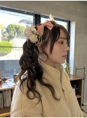 サイドアップ/成人式ヘア/編みおろし